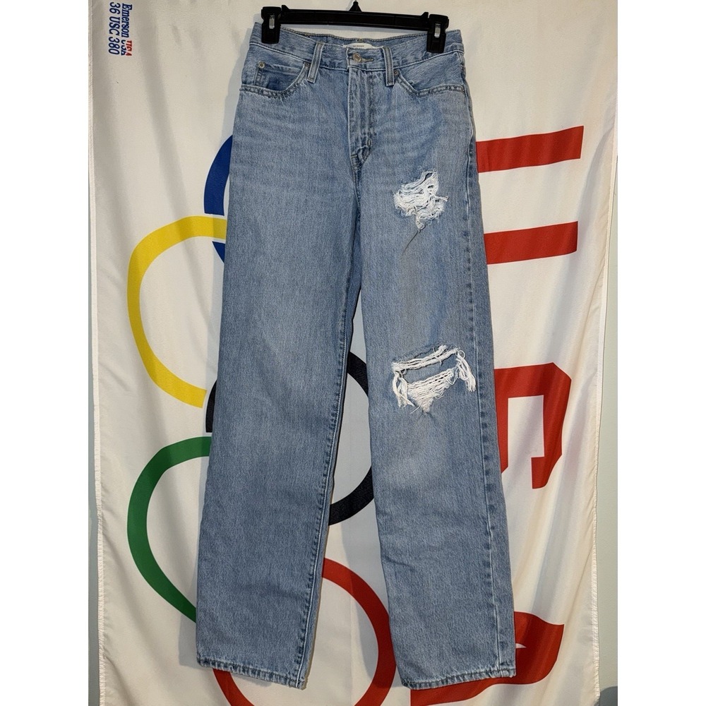 Levi's 94 Baggy Jeans Womens 24 Light Wash Denim